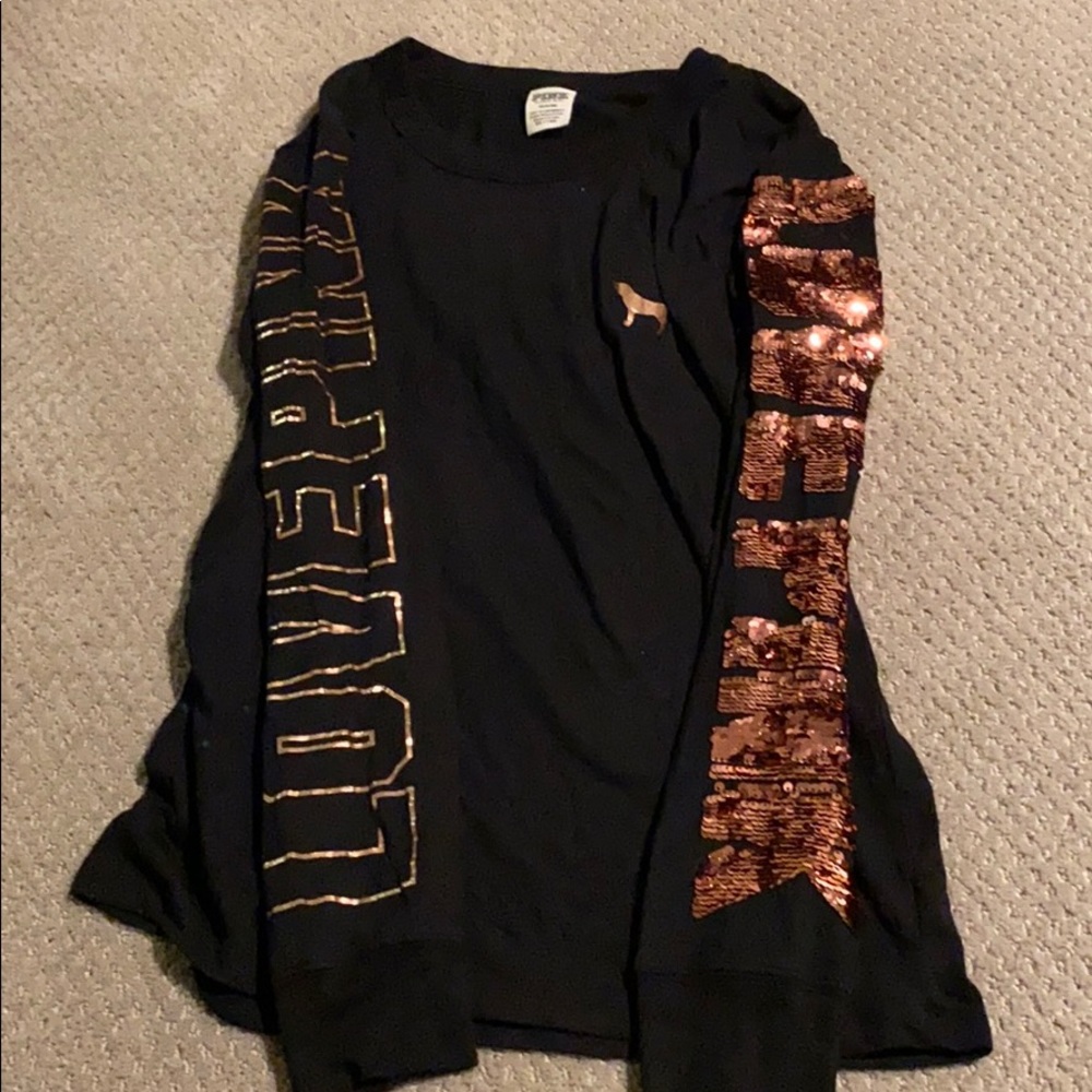 VS Pink Bling Long Sleeve Tee